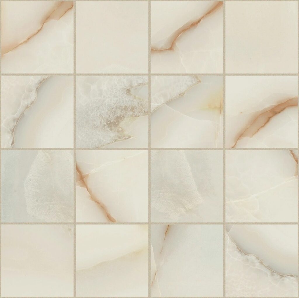 Керамогранит Rex Bijoux Onyx Blanche Glo 6mm Mos 7.5×7.5 30×30