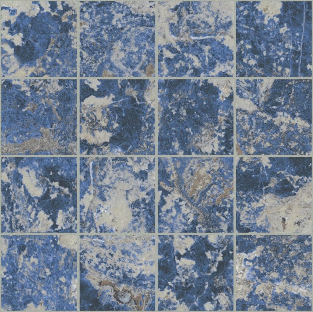 Керамогранит Rex Bijoux Sodalite Bleu Glossy 6mm Mosaico 7.5×7.5 30×30