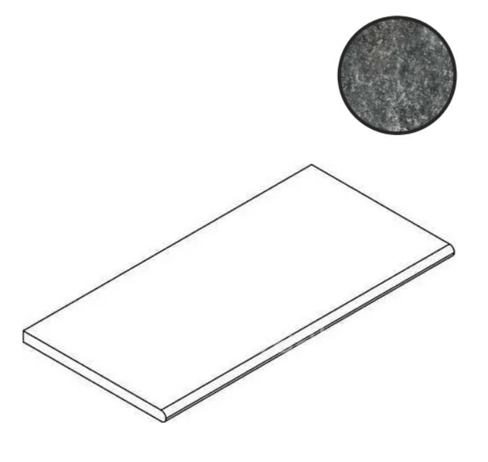 Италон Х2 Магма Графит Борт. Закруглённый 60×30