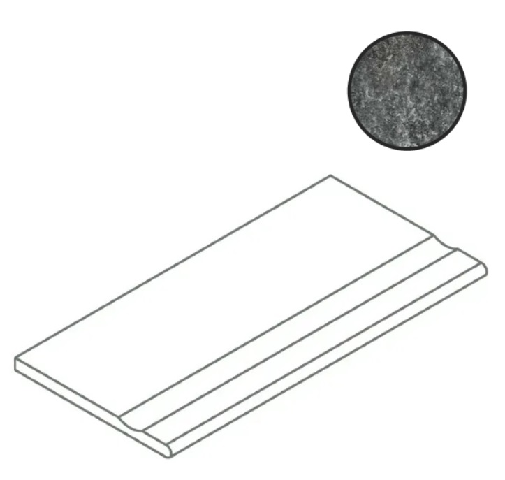 Италон Х2 Магма Графит Борт.С Выемкой Закр 30×120