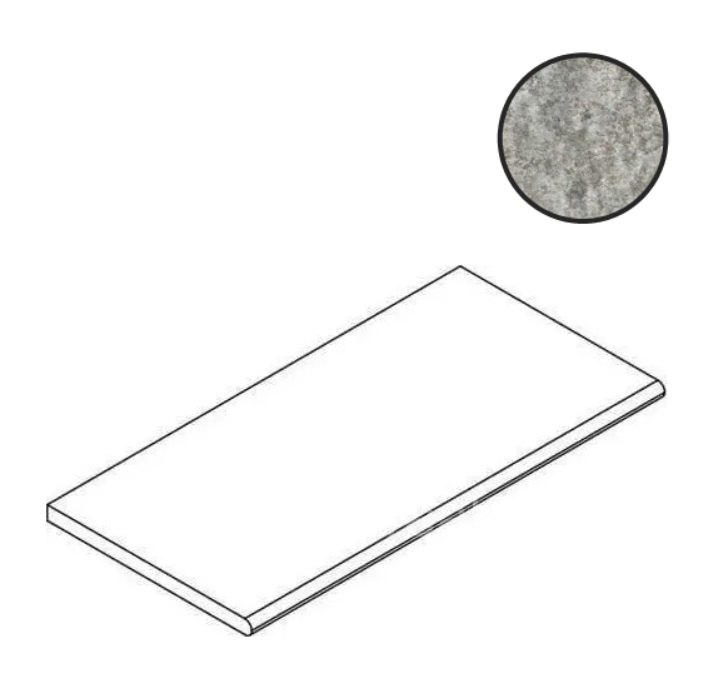 Италон Х2 Магма Сильвер Бор.Закруглённый 30×120